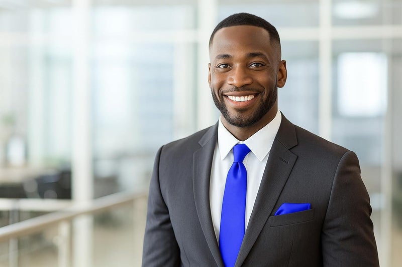 Trilece Ties for Men - Mens Solid Color Formal Necktie and Pocket Square Sets - Image 3